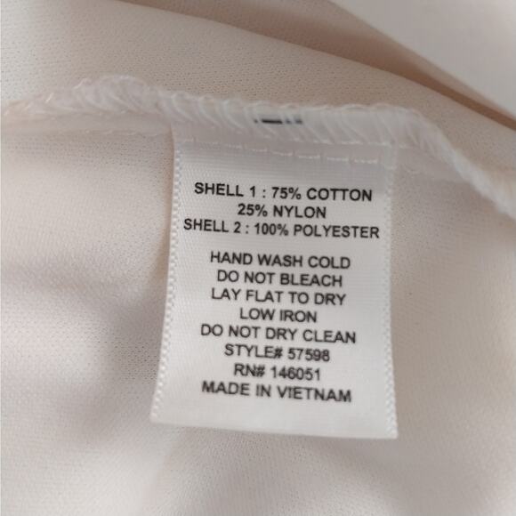 MONTEAU LOS ANGELES! CREAM STRETCH LACE OVER CREAM SHEATH SLEEVELESS DRESS! SZ L - Picture 9 of 10